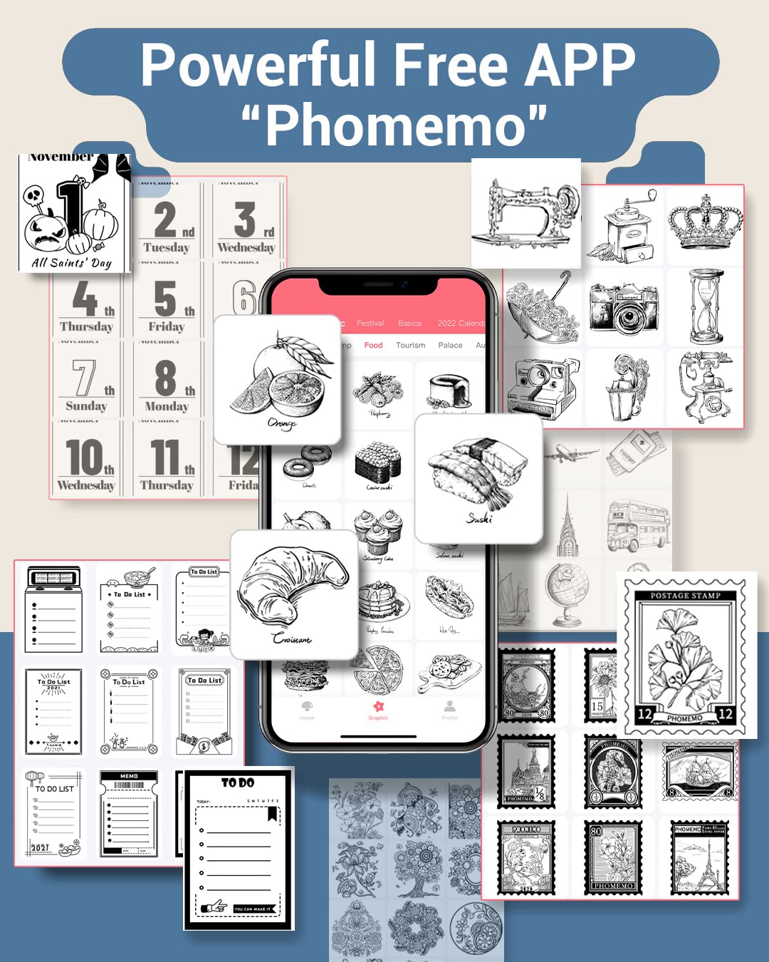 Drukarka Bluetooth Phomemo M02 Termiczna drukarka kieszonkowa Natychmiastowa drukarka fotograficzna Przenośna drukarka pokwitowań kompatybilna z Androidem iPhone iPad do Journal Travel Kids DIY White