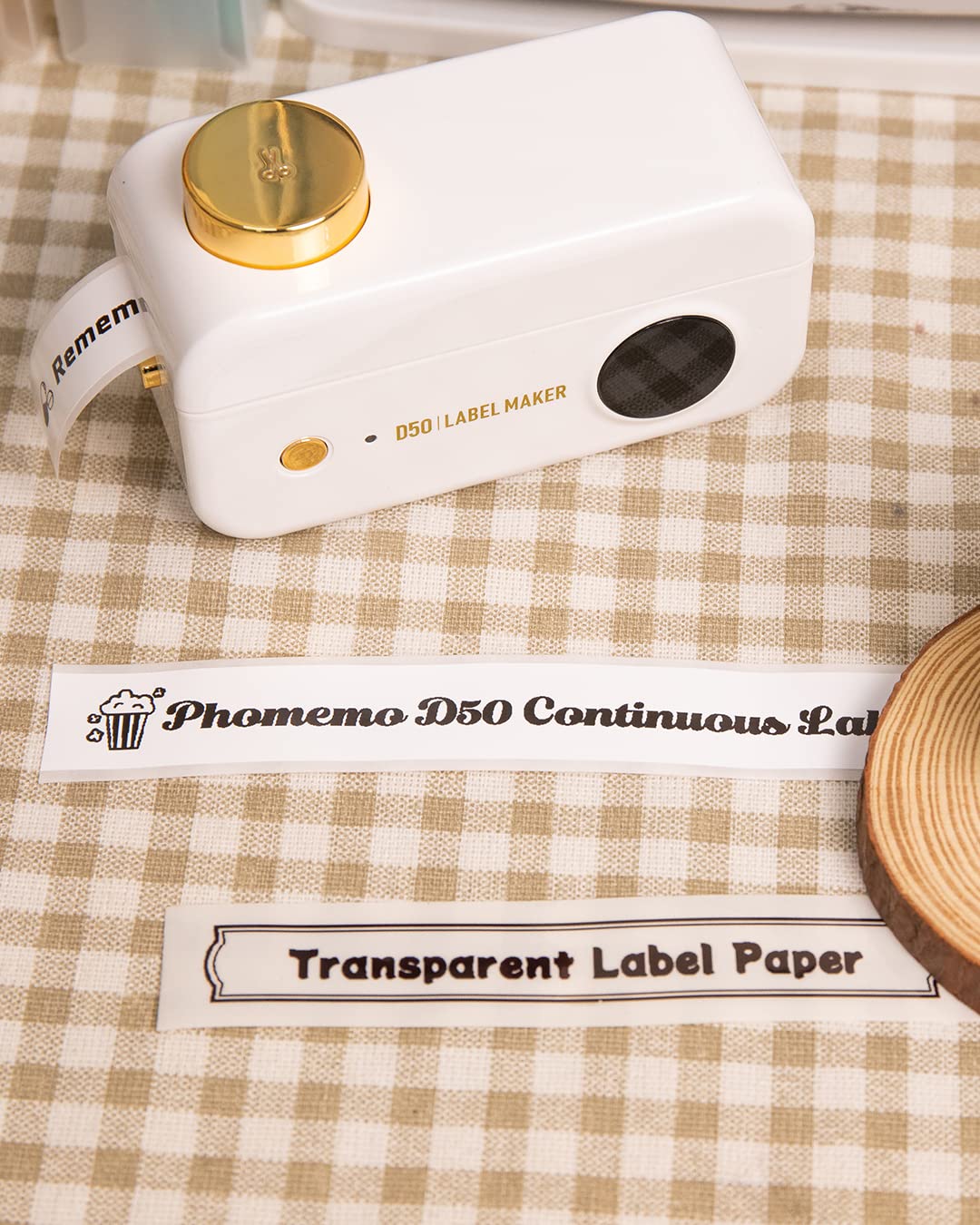 Phomemo Transparent Adhesive Continuous Thermal Label Compatible with Phomemo D50 Label Maker, 20mm*6m, 3 Rolls, Waterproof, Oilproof,Abrasion Resistance