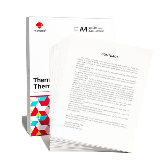Phomemo A4 Paper, Thermal Printer Paper, 8.27''¡Á11.69'' Printing Paper, Compatible with M08F-A4, M832,M833,M834,MT800 Portable Printer, Not for Laser or Inkjet Printer (100 Sheets)