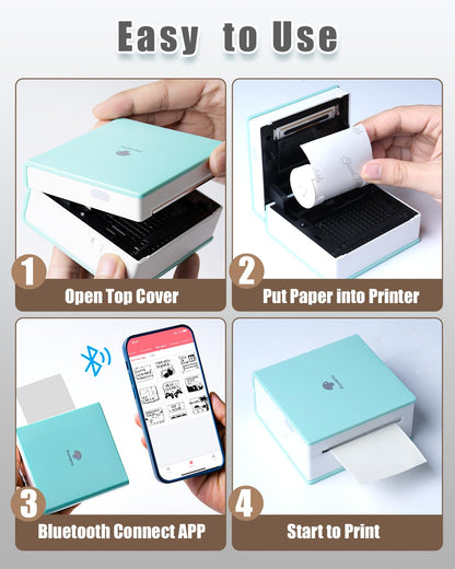 Phomemo Semi-Translucent Self-Adhesive Thermal Sticker Paper, Compatible With Phomemo M02/M02S/T02/M832 Thermal Printer, 50mm x 2.5m, 3 Rolls