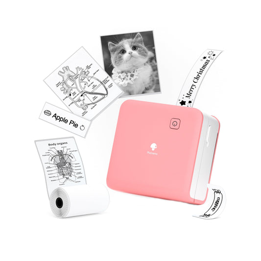 Phomemo Sticker Printer- M02 Pro 300dpi Mini Printer Pocket Phone Printer Mini Photo Printer Thermal Printer for Study Notes, Organization, Art Creation, Gift, Pink