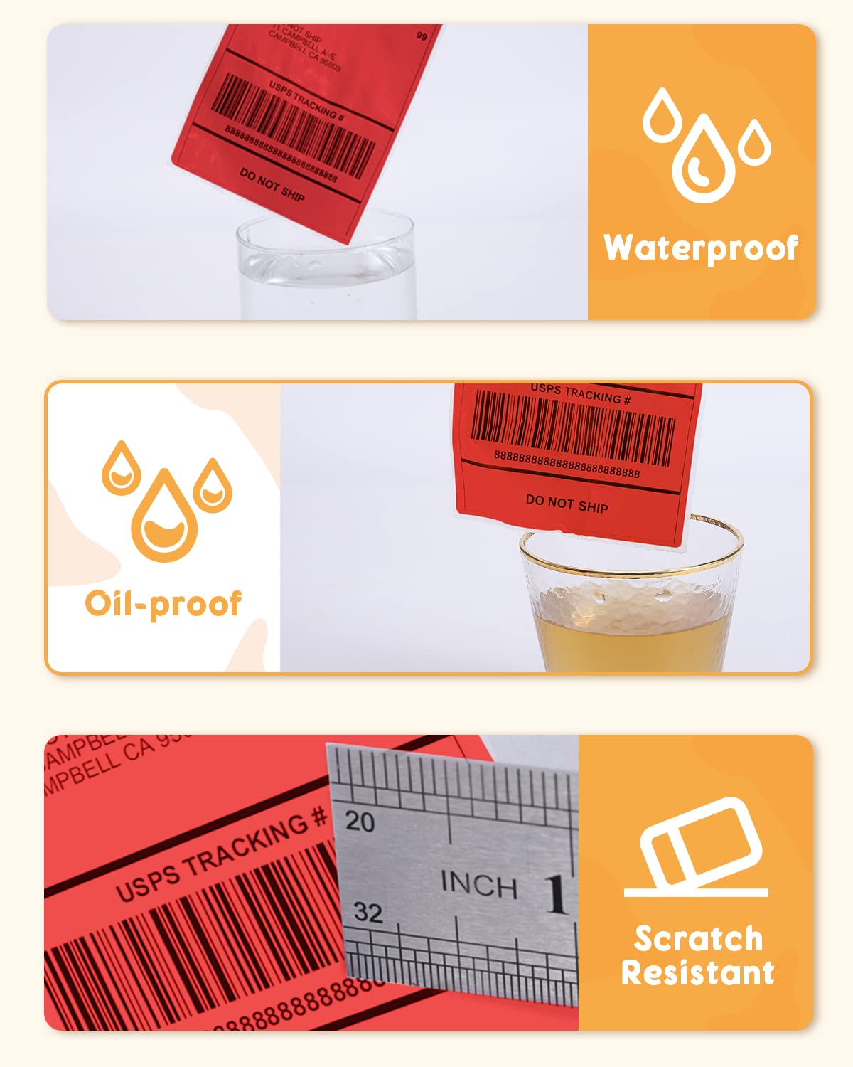 4x6 Thermopapierdruckeretikett Thermo-Direktversandetikett Pacage-Etiketten Kompatibel mit Rollo Phomemo und anderen 4 * 6-Etikettendruckern (Packung mit 500 4 '' x 6 '' F?cheretiketten), Rot