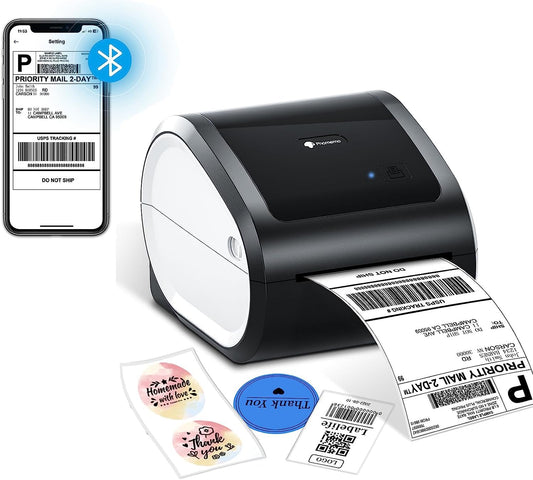 Phomemo Bluetooth Thermal Printer- D520-BT Shipping Label Printer 4x6 Printer for Small Business & Packages/Barcode/Address/Postage Label, Compatible with Shopify, FedEx, Ebay, Etsy