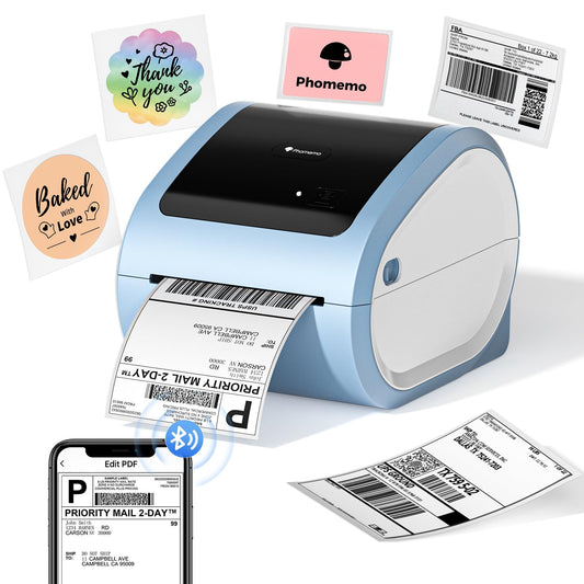Phomemo Bluetooth DHL Etikettendrucker D520BT,Thermodrucker 4x6,Versandetiketten Drucker,Mobile Thermal Label Printer f¨¹r Kleinunternehmen,for Amazon,Ebay,Shopify,DHL,FedEx,UPS(Blau LabelDrucker