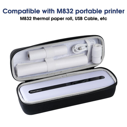 Phomemo Carrying Case, Compatible with M832 Portable Printer, for Wireless Mobile Travel Printer Storage Holder Paper & USB Cable(Box Only)