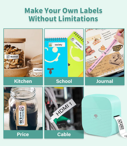 Phomemo Q31 Label Maker with 3 Label Rolls, Gift Set Thermal Label Printer Handheld, 203 dpi Label Maker Machine for Home and Office