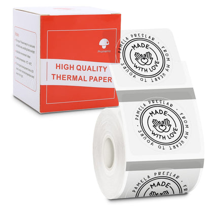 [180 pcs] Phomemo Labels Circle Series, Clear, 1.57''(40mm, diam) M110/ M220/ M221/ M120/M200 Label, Transparent, Round, 180 Labels/Roll, Thermal Adhesive, Phomemo Original Labels, for Name, Logo, etc