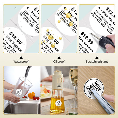 Phomemo Round Label M110 Label,Thermal Multi-Purpose Self-Adhesive Round Label,1.18'' x 1.18'' (30x30 mm) for Phommeo M110 M200 M120 M220 M221 Label Maker,DIY Label,200 Labes/Rolls,Round Label