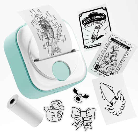 Phomemo Q02 Mini Sticker Printer ¡ª Bluetooth Thermal Printer, Sticker Maker Machine for DIY Stickers, Study Notes, Kids Gift, Compatible with Phone & iPad, Green