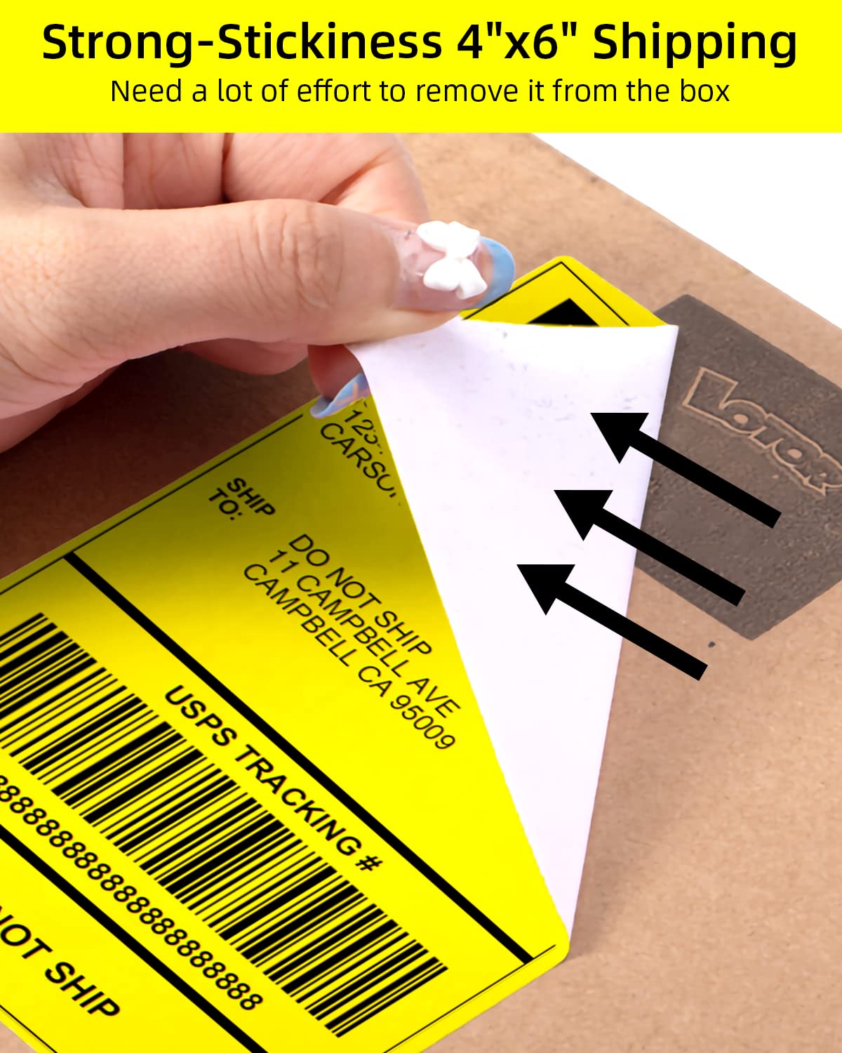 Phomemo 10x15 cm (4x6'') thermische printerlabel, thermisch direct verzendlabel, verpakkingslabel, compatibel met Rollo Dymo Phomemo en andere 4x6'' labelprinters, 500 4x6'' fanfold label, geel