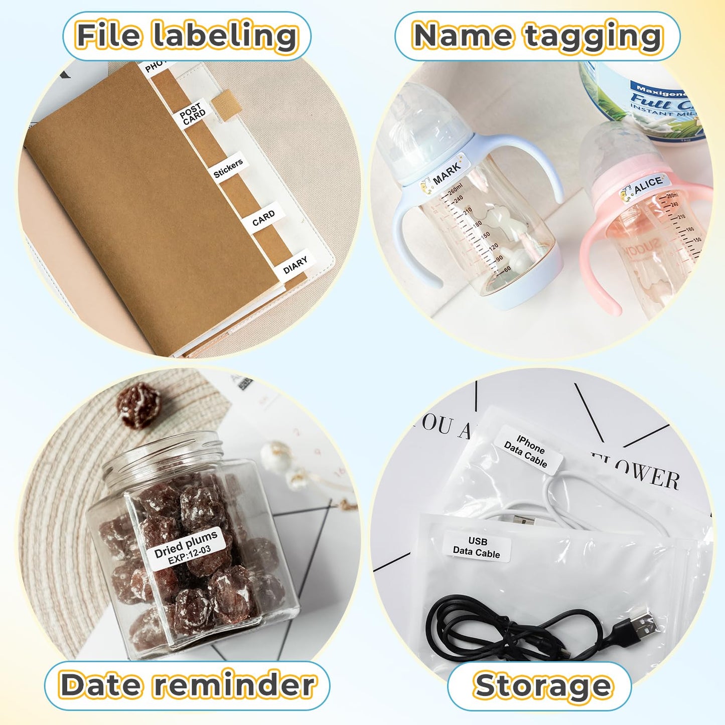 Phomemo D30 Label Maker Machine with 1 Tape, Mini Bluetooth Label Printer, Wireless Handheld Sticker Maker,Smart Phone Thermal Inkless Label Maker For Organizing Home Office Kitchen - Grey