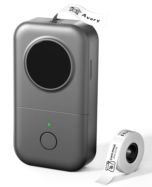 Phomemo D30 - Impresora de Etiquetas Bluetooth, Mini Dispositivo de etiquetado Autoadhesivo, port¨¢til, Impresora de Etiquetas t¨¦rmica inal¨¢mbrica para el hogar, la Oficina y la Escuela, Color Gris