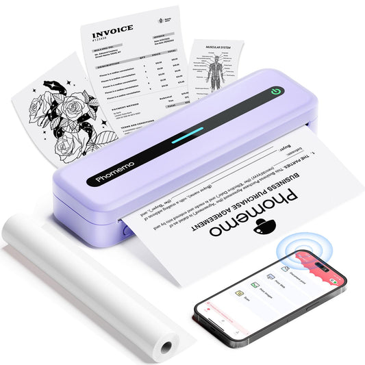 Phomemo Portable Printers Wireless for Travel, Inkless Thermal Printer, M832 Compact Bluetooth Printer for Phone Laptop, Small Mobile Printer Support 8.5''x11''/A4/4.33''/3.15''/2.08'' Thermal Paper