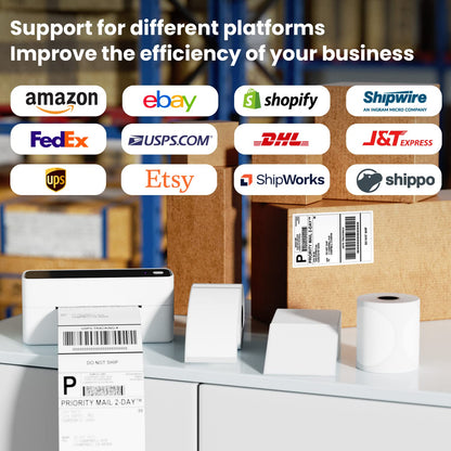 Phomemo Bluetooth Thermal Label Printer 4x6, Wireless Shipping Label Printer Machine for Shipping Packages, Address, Small Business, Compatible with Royal Mail, eBay, Esty, Shopify, Amazon