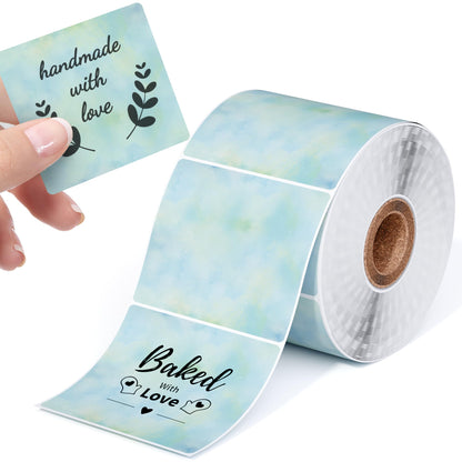 Phomemo Starry Sky Colourful Square Etiketten - Selbstklebende Thermo-Etiketten, 2''*2'' (50x50mm), bunte Starry Sky Green Square Etiketten, 500 Etiketten/Rolle