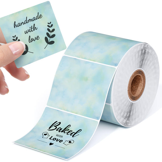 Phomemo Starry Sky Colourful Square Etiketten - Selbstklebende Thermo-Etiketten, 2''*2'' (50x50mm), bunte Starry Sky Green Square Etiketten, 500 Etiketten/Rolle
