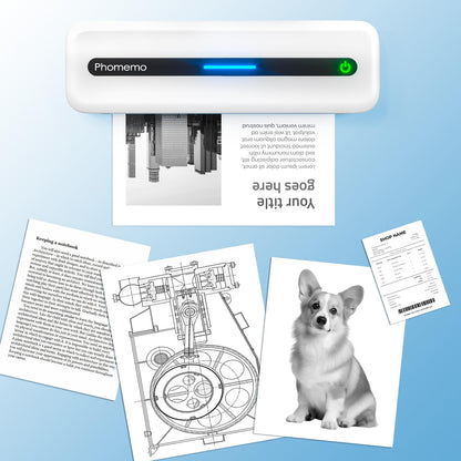 Phomemo Portable Thermal Printer, M832 Wireless Bluetooth Printer, Inkless Printer for Phone Laptop, Support 8.5'' X 11''/A4/2.08''/3.15''/4.33'' Thermal Paper, Small Travel Printer for Car Office Home