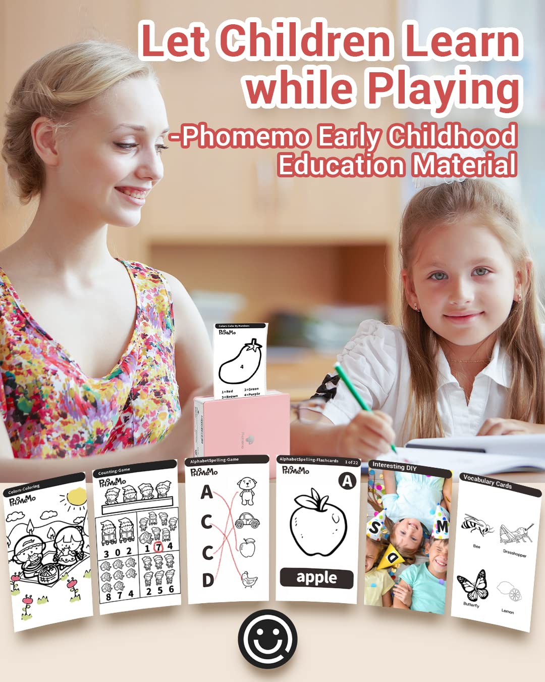 Drukarka termiczna Phomemo M02 Mini bezprzewodowa drukarka kieszonkowa Drukarka pokwitowa¨½ On-The-Go 203 DPI zgodna z Androidem iPhone iPad Journal Kids Gift Pink