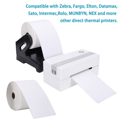 Phomemo Thermodirect-verzending, etiketten, thermische labelprinter, etiket- en labelhouder, compatibel met Rollo MUNBYN en alle 4 ¡Á 6 labelprinters (1000 stuks op rol en labelhouder)