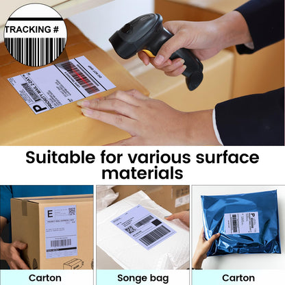 Phomemo 4''x6'' Direct Thermal Shipping Label, Pack of 100 4x6 Thermal Labels Fanfold - for Shipping Labels,Mailing,Address, Product Logo, Barcode Labels,Strong Adhesive (Purple)
