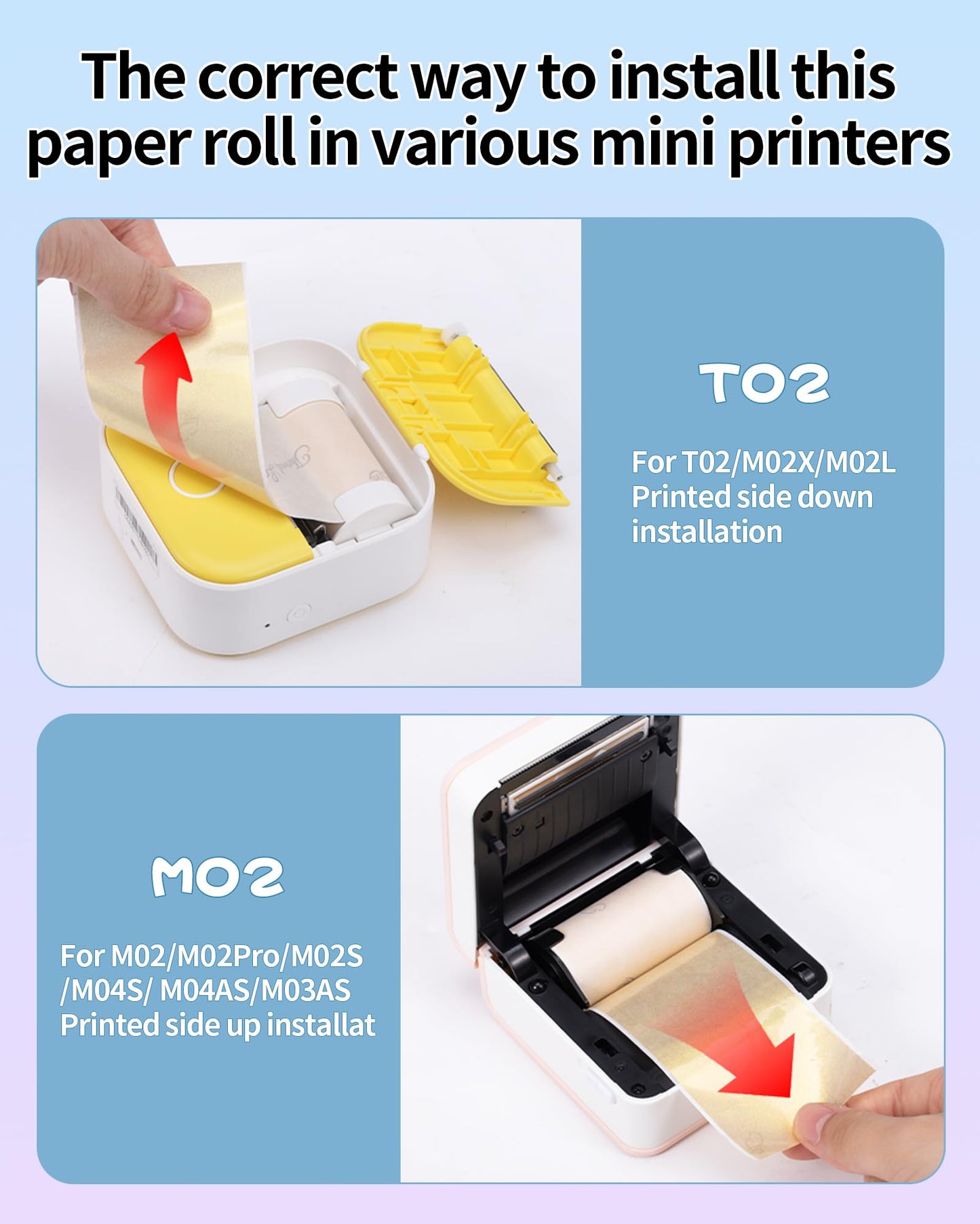 Phomemo Transparent Paper for Phomemo M02PRO T02 M02 M02S M03 M03AS M04S M04AS Mini Printer for Smartphones, 53mm x 3.5m, 3 Rolls