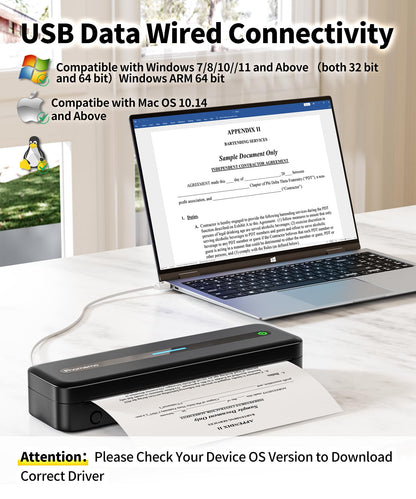 Phomemo New Released Portable Inkless Printer, M832 Bluetooth Thermal Printer Supports 8.5'' x 11'' US Letter Size, Wireless Stencil Printer for Business, Office, Home, Compatible with Phone & Laptop