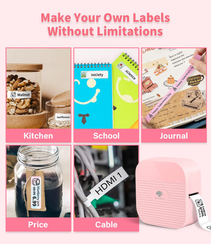Phomemo Q31 Label Maker, Bluetooth Label Maker Machine, Mini Label Printer Machine for iOS & Android, 203 dpi Thermal Label Printer Handheld for Home and Office-With 1 Label Roll