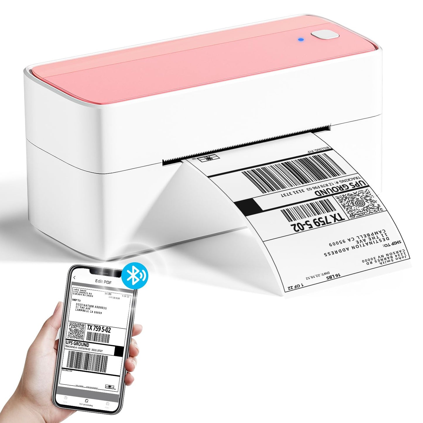 Phomemo Stampante per etichette Bluetooth, PM241BT stampante termica DHL 4XL per Mac/PC, stampante Bluetooth per codici a barre, Amazon, Etsy, Shopify, Royal Mail, DHL, FedEx, UPS