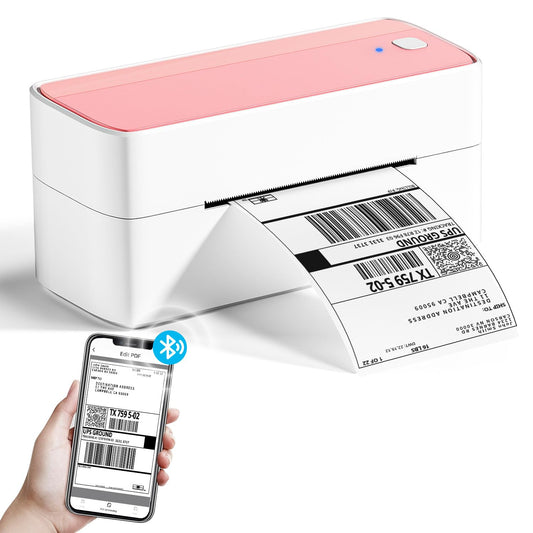 Phomemo 241BT Impresora de Etiquetas Bluetooth,Impresora t¨¦rmica DHL 4x6,Etiquetadora Bluetooth, Impresora para C¨®digo de Barras, Amazon, Etsy, Shopify, Royal Mail, DHL, FedEx, UPS (Rosa)