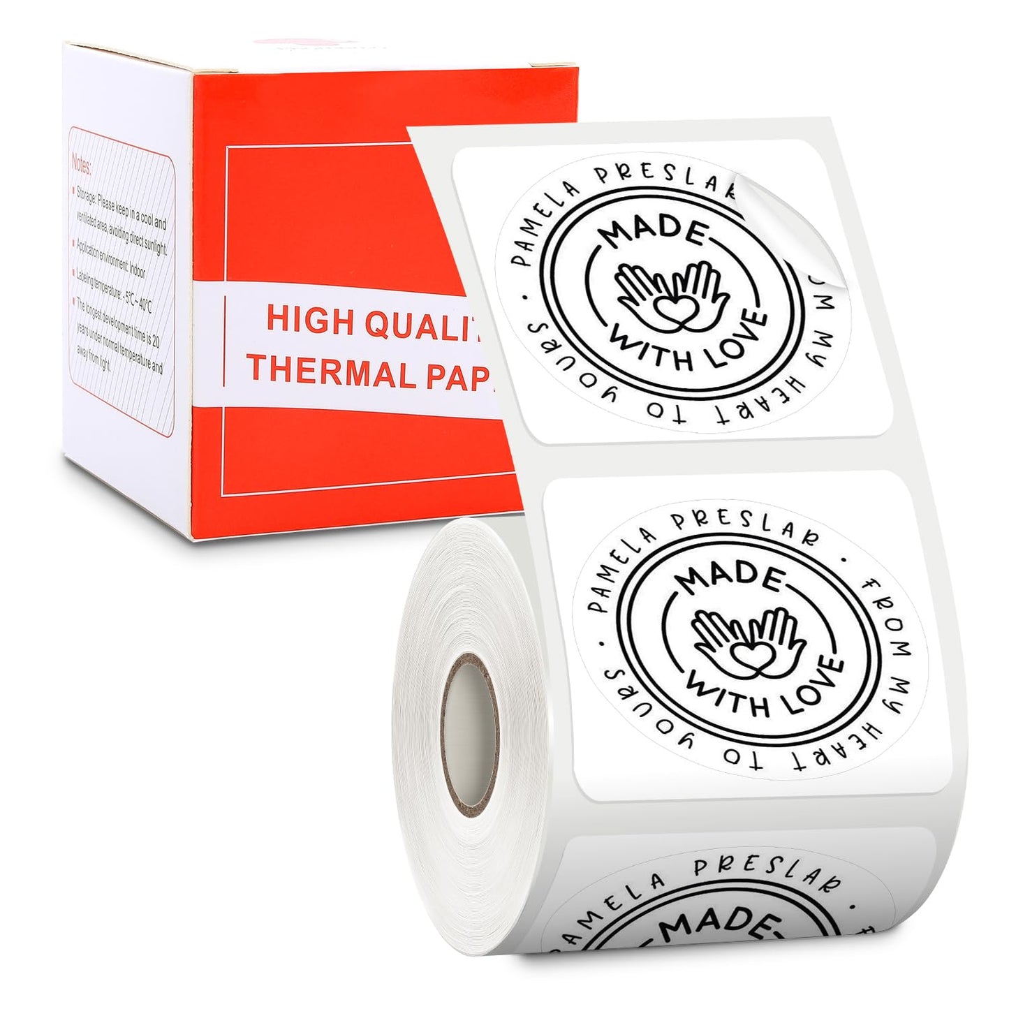 [140 pcs] Phomemo Labels Round Series, 1.57''(50mm diam) M110/ M220/ M221/ M120/ M200 Labels, White, 140 Labels/Roll, 1 Roll, Multi-Purpose Adhesive Thermal Phomemo Original Labels