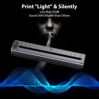 Phomemo Ultra-Light Q302 Portable Printer, Wireless Inkless Thermal Printer, WiFi Bluetooth Printer for US Letter/A4/A5/B5 Thermal Paper, Compact Printer, Compatible with Android iOS Phone & Laptop