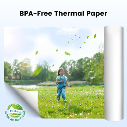 Phomemo Papier D'impression Thermique A4 4 Rouleaux, 210x297 mm, Sans Bisphénol A, Compatible avec L'imprimante Portable Phomemo M832/M834, pour Voyage, Maison, Photo, 20 Feuilles/Rouleau
