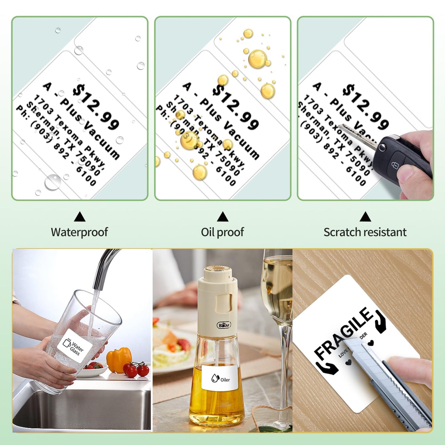 Multi-Purpose Square Self-Adhesive Label for Phomemo M110/M221/M220/M120/M200/M110S,1.57''x1.18''(40x30mm),230 Labels/Roll, Black on White