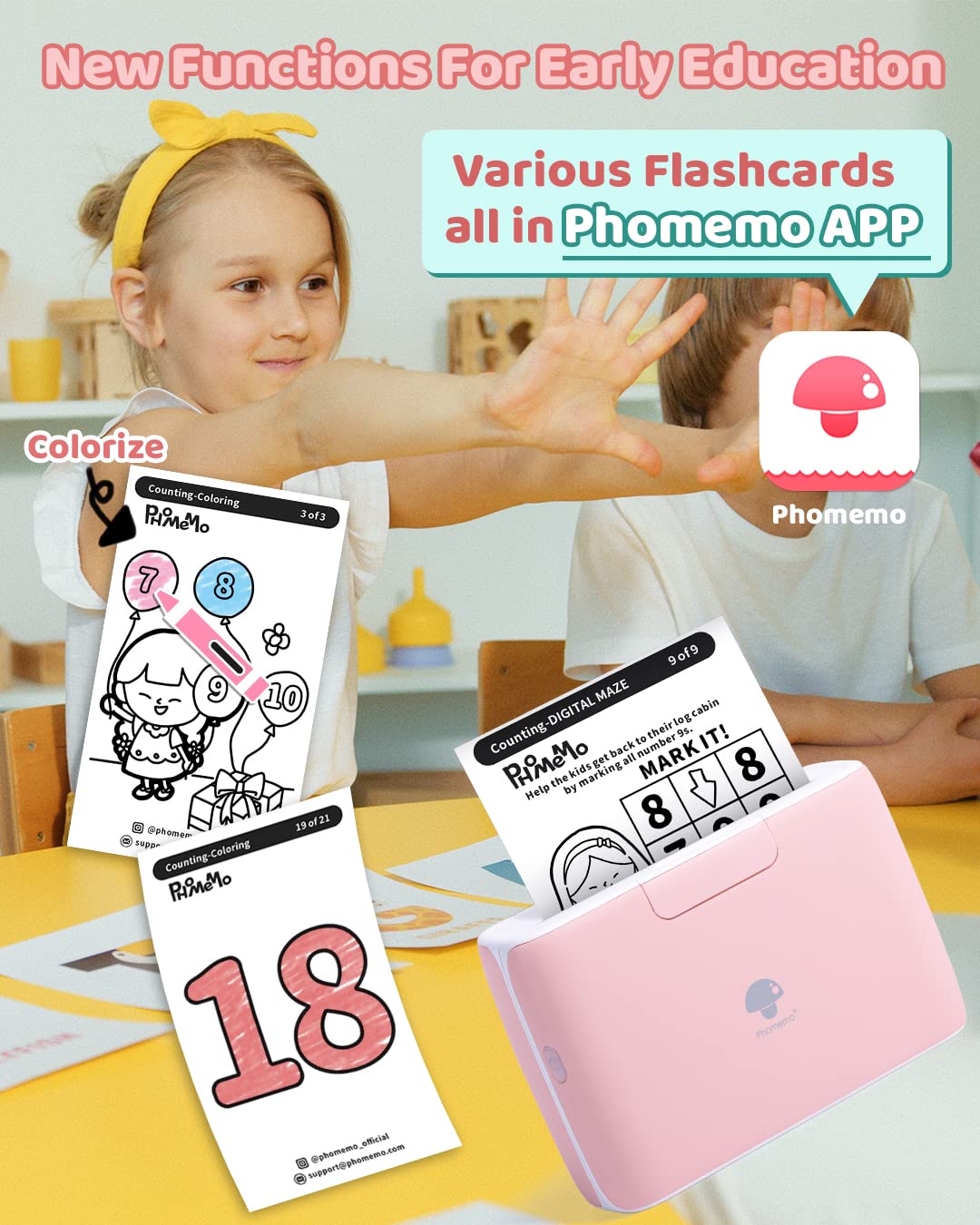 Phomemo 4'' Portable Thermal Printer- Bluetooth Mobile Printer Inkless Printer, Support 2/3/4 inch Printing Width, 300dpi, Compatible with Phones, Computer, Ideal for Documents, Notes, Label, Sticker
