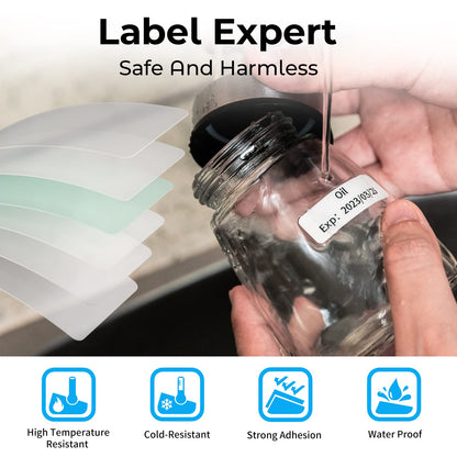 Phomemo Q30 Q30S Q31 Q32 D30 D35 D30S Label Paper,14x40mm [1/2''x1 1/2'']Label Tape, Compatible with Phomemo Q30S/D30 Series Label Maker,Phomemo Labels Suitable for School,Home,160pcs/Roll,3 Rolls