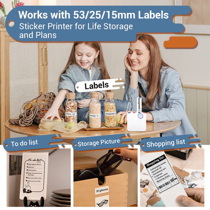 M02S Mini Termal Yaz?c? Seti - Kablosuz Bluetooth Ta??nabilir 300dpi HD Bask?, ?arj Edilebilir Pil ile, G¨¹nl¨¹k Organizasyon Foto?raflar? i?in Uygun, Phomemo iPhone ve Android ile uyumlu, Beyaz