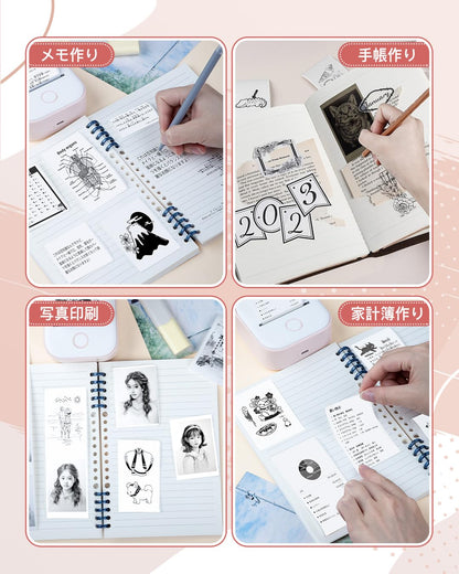 Phomemo T02用紙 純正 透明粘着感熱紙 プリンタ用紙 3巻セット ロールペーパー テープ モバイルプリンター用 シール 印刷用紙 接着剤ある 感熱紙 印刷シール ロール紙 幅53mm 長3.5m 手帳/勉強/落書き/メモ/仕事/オフィス/啓発教育/ラベル/整理収納に適用 (Phomemo T02/M02シリーズに適合)
