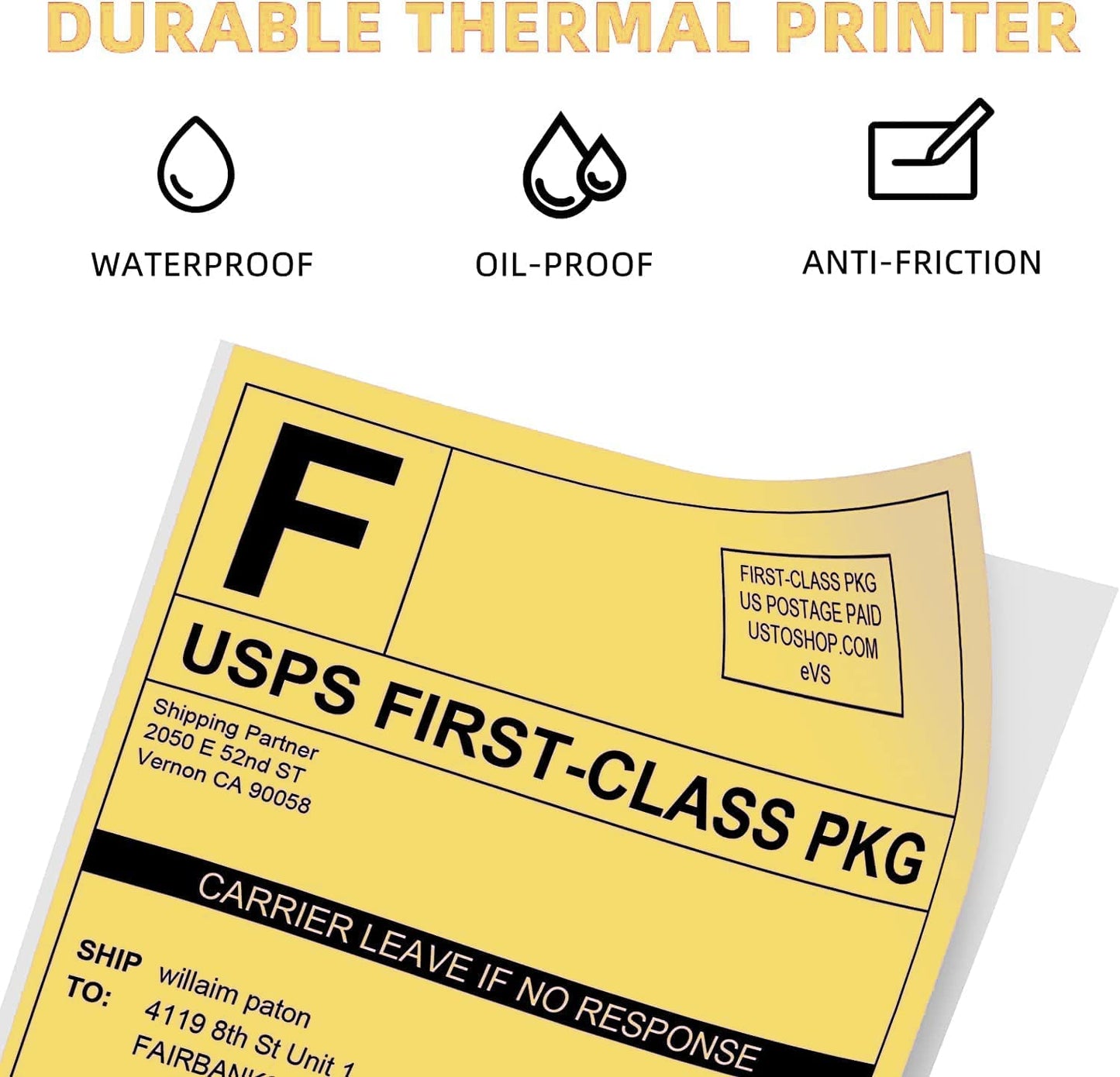 Phomemo 4 ''x 6'' Thermal Direct Shipping Etikett,500/Direkt Thermo Versandetiketten,4x6 Aufkleberpapier f¨¹r Versandverpackungen Kompatibel mit ThermoEtikettendrucker, 500/Thermofaltetikett£¨Gelb£©
