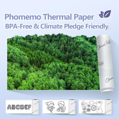 Phomemo T02/M02X/M02L Transparent Sticker Paper - 3 Rolls of Self-Adhesive Thermal Printer Paper, 53mm x 3.5m, 10 Years Preservation, Black on White for Phomemo T02/M02X/M02L Pocket Printer