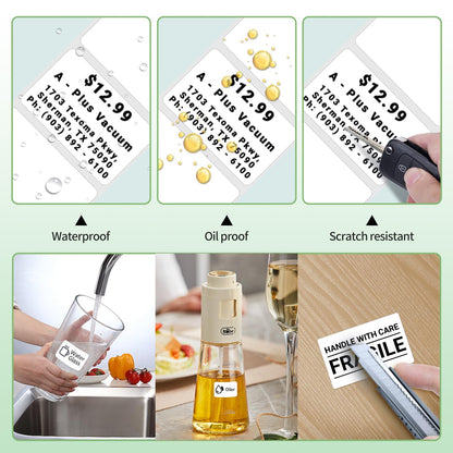 Phomemo -labels for Phomemo label machine M110 M120 M200 M220 self-adhesive labels thermal paper for printing barcode name, address and more, 40x30 mm, 230 labels/roll