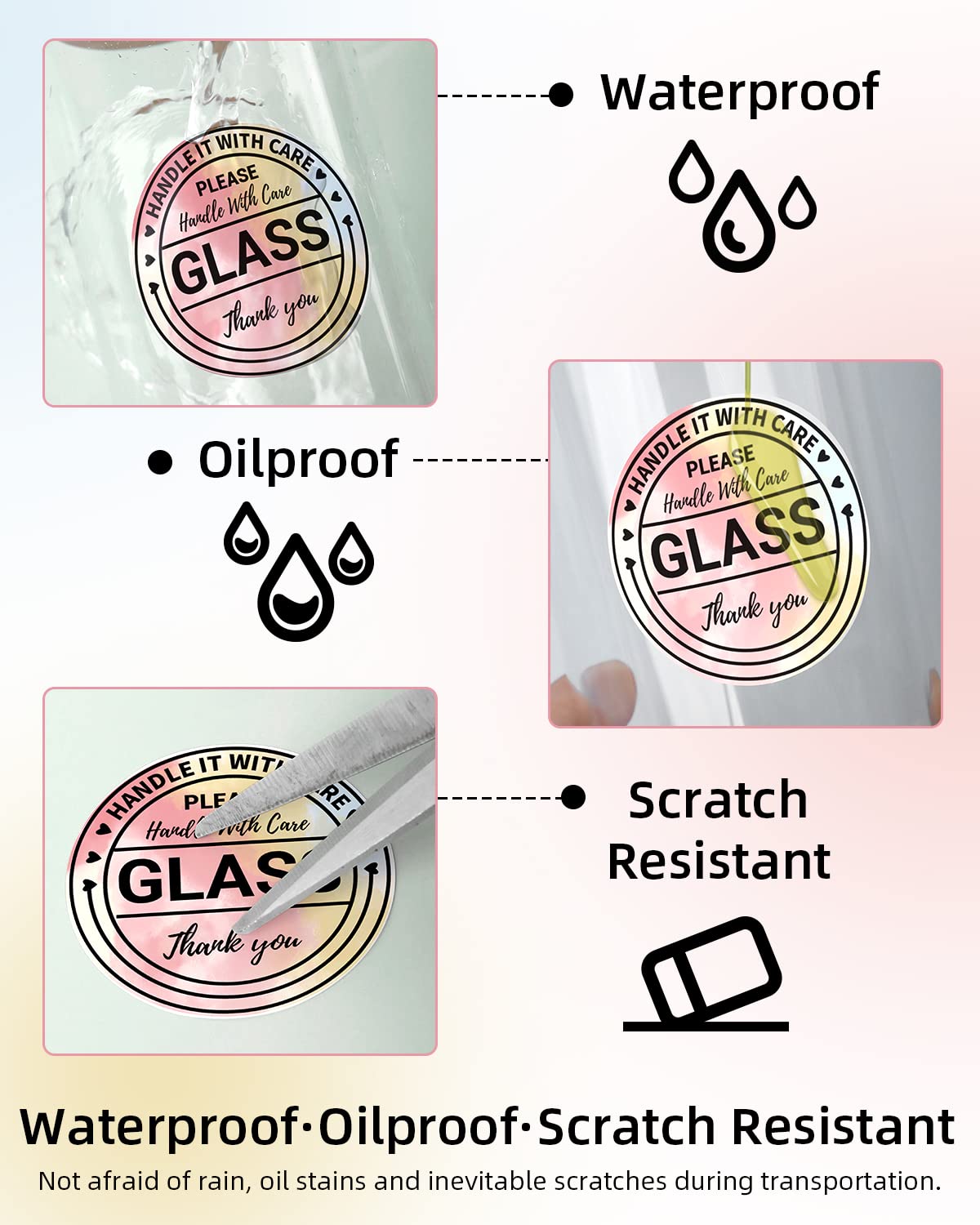 Phomemo 3'' Round Thermal Labels, Self-Adhesive Circle Sticker Printer Label, Circular Direct Thermal Printer Label for Thanks Card, Logo Design, Name/Price, Address, QR Code, 500 Labels/Roll, Gradient