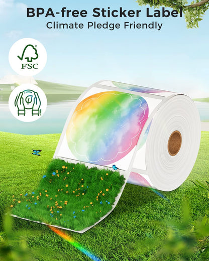 Phmemo M110 M200 Etichette a colori iridescenti, colore iridescente Etichette, per M110/M110S/M120/M200/M220, 1.96''x1.96''（50x50mm) 140 Etichette/rotoloEtichetta gradiente