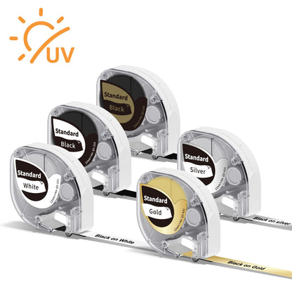 5x Phomemo P12&P12-Pro Original Thermotransfer-Etiketten 12mm x 4m Mehrfarbig Q5-231/Q5-335/Q5-334/Q5-831/Q5-931 Haltbar Hitzebest?ndig Selbstklebend f¨¹r Phomemo P12&P12-Pro Etikettendrucker