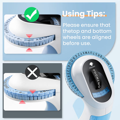 Phomemo Beschriftungsgerät, 3D Prägegerät, Tragbarer Etikettiergerät, Blau Etikettenprägegerät mit 6 Etikettenband,Etikettendrucker mit (£ € Ä Ö Ü), Einfach zu verwenden-für Haus, Büro
