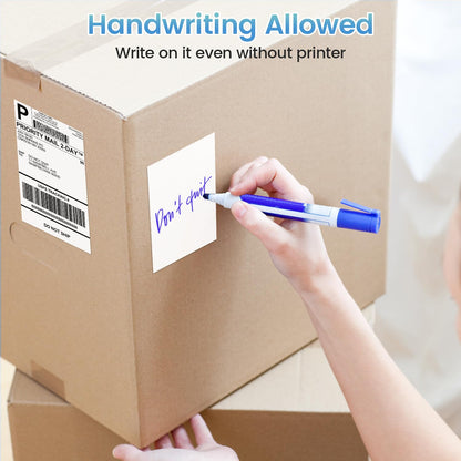 Phomemo 4''x6'' Direct Thermal Shipping Label, Pack of 500 4x6 Thermal Labels Fanfold - for Shipping Labels,Mailing,Address, Product Logo, Barcode Labels,Strong Adhesive (White)