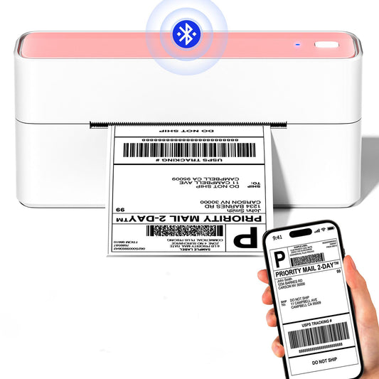 Phomemo Bluetooth Thermal Label Printer for Shipping - Wireless Phone & Pad PC, Pink Used Amazon, Ebay,UPS, Shopify, TikTok, USPS, FedEx, DHL, Temu