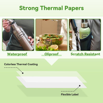 Phomemo Thermal Labels-Transparent Labels M110 Labels for M110/M220/M221/M120/M200,1.57''x1.18''(40x30mm) 230 Labels, for Small Business/Home Use, Barcode Labels, Address Labels, Logo Labels