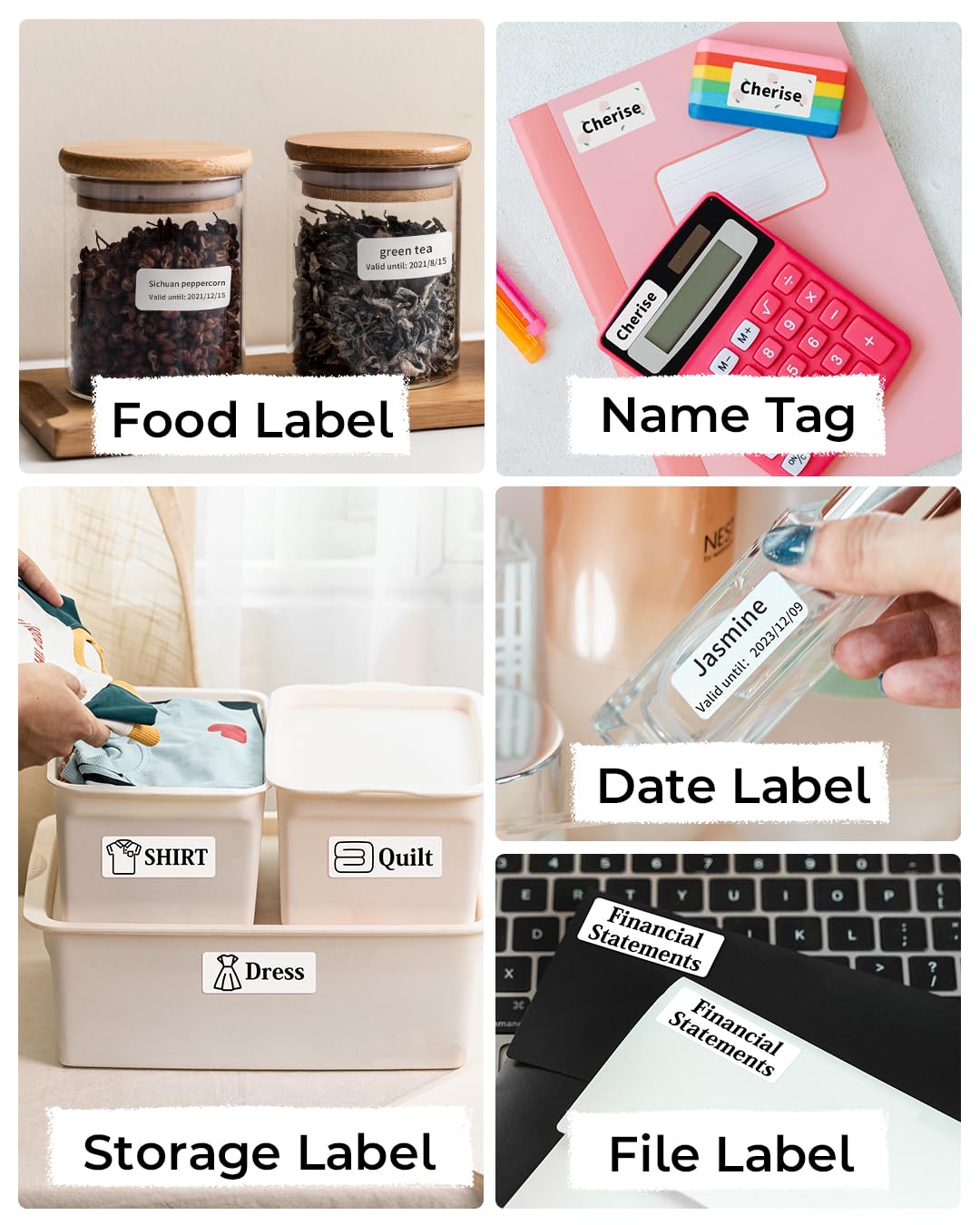 Label Maker Machine- Phomemo D50 Mini Label Maker with Cutter Thermal Label Printer for 3/4'' to 7/8'' Tape, Labeler for Home Organization, School, Office, Gift, Support iOS & Android