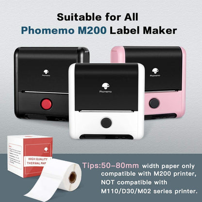 Phomemo 3 Rolls M110 Transparent Label,1.57''x2.36'' (40x60MM) Self-Adhesive Transparent Label,Compatible with Phommeo M110 M120 M220 M200 M221 Label Printer, 130 Labels/roll,3 Rolls Transparent Label