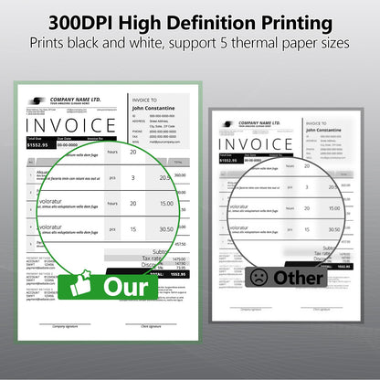Phomemo 8.5 x 11 Inch Thermal Printer Paper, 100 Sheets US Letter Continuous Folding Thermal Paper, Compatible with M832 M08F M835 M834 M833 and Other Letter Size Portable Thermal Printers